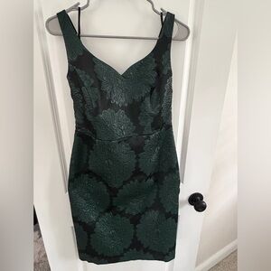 Leifsdottir Dark Green Textured Midi Dress